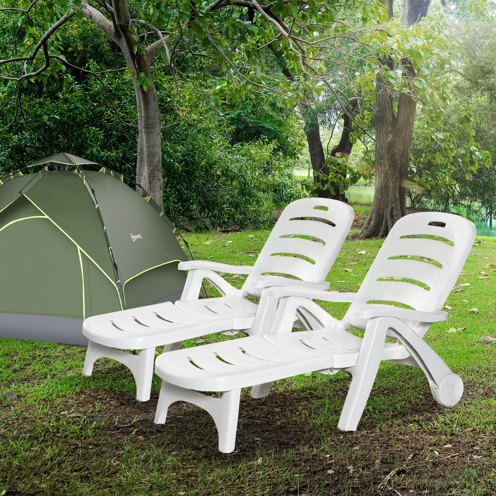 Folding Lounger Recliner W/ 5-position Backrest