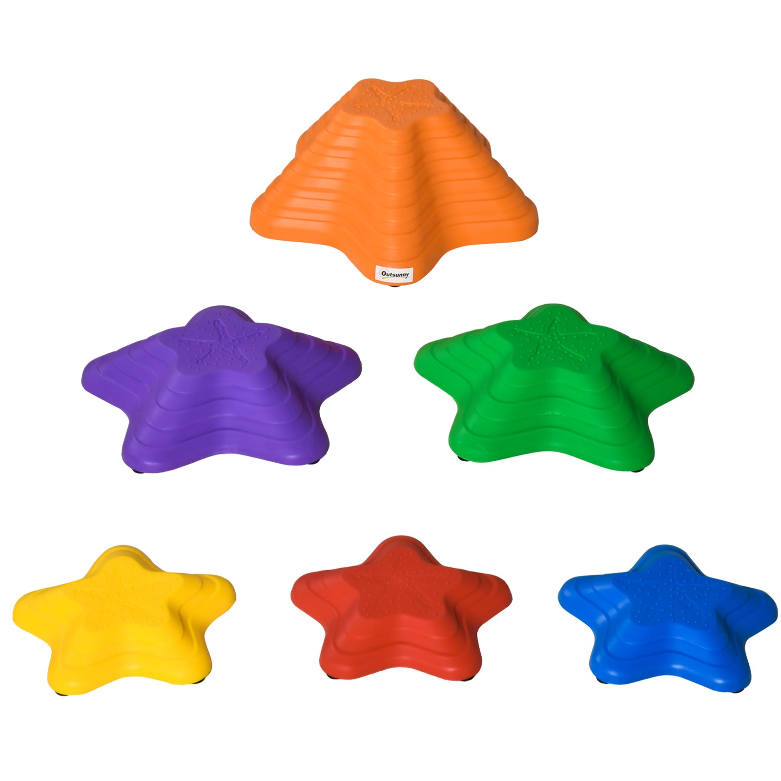 6-piece Balance Stepping Stones Stackable Non-slip Obstacle Course