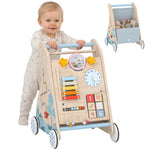 AIYAPLAY Wooden Baby Walker With Detachable Double-sided Activity Board