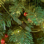5/6/7ft Prelit Pencil Christmas Tree With Led And Berry | 7ft | Green