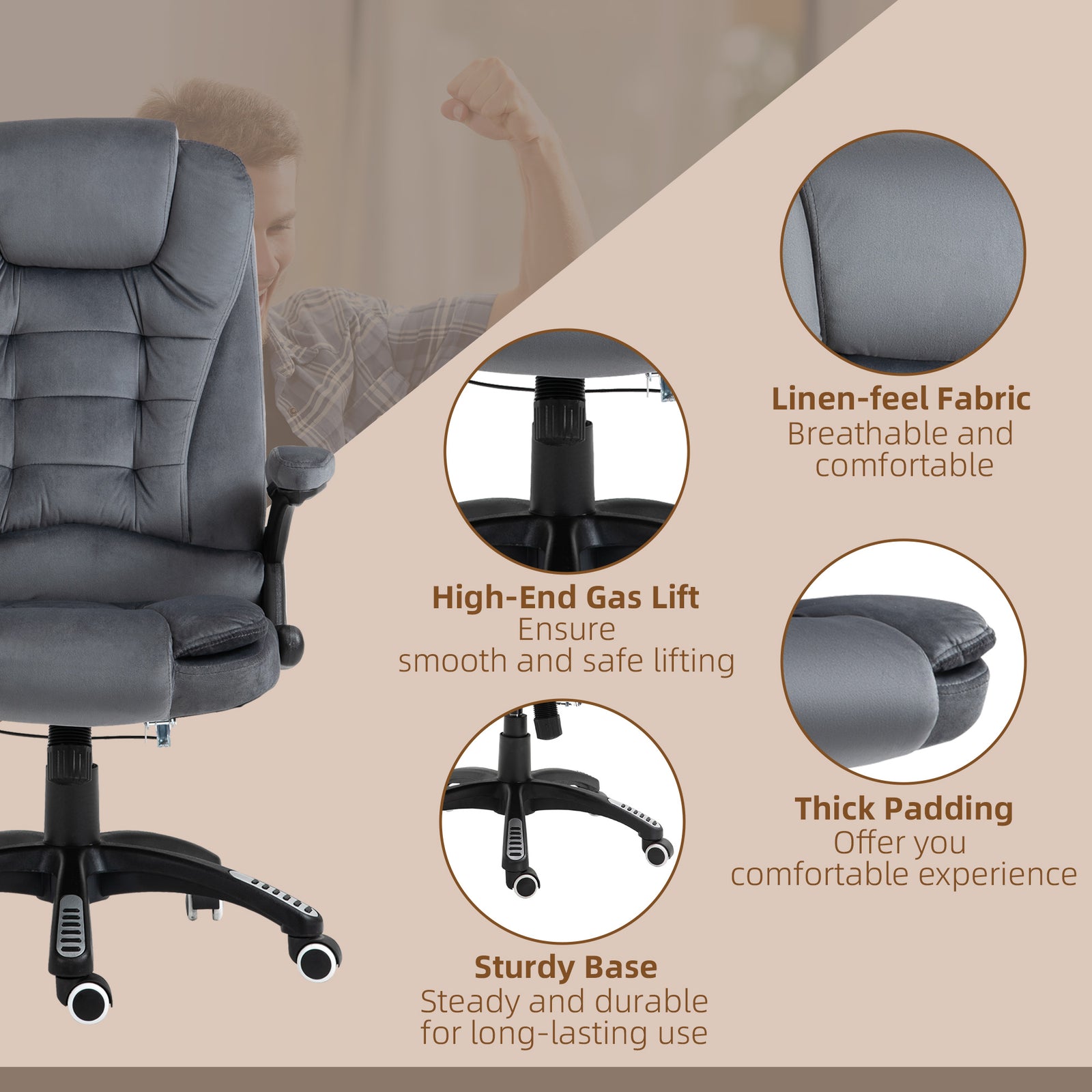 Reclining Chair Heating Massage 6-point