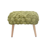 Cushla Bubbly Velvet Small Footstool | Green