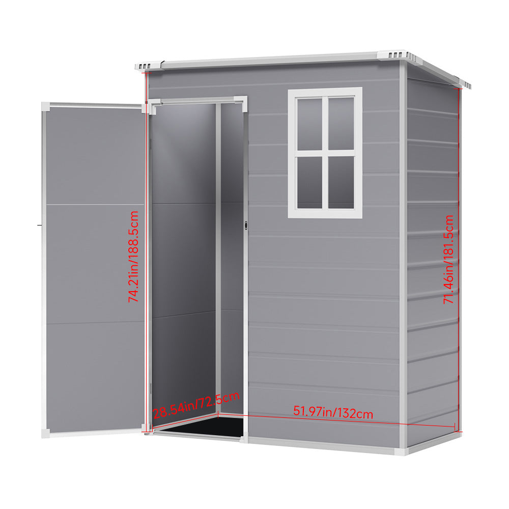 5x3ft/5x4ft Garden Plastic Storage Shed With Lockable Door | Medium