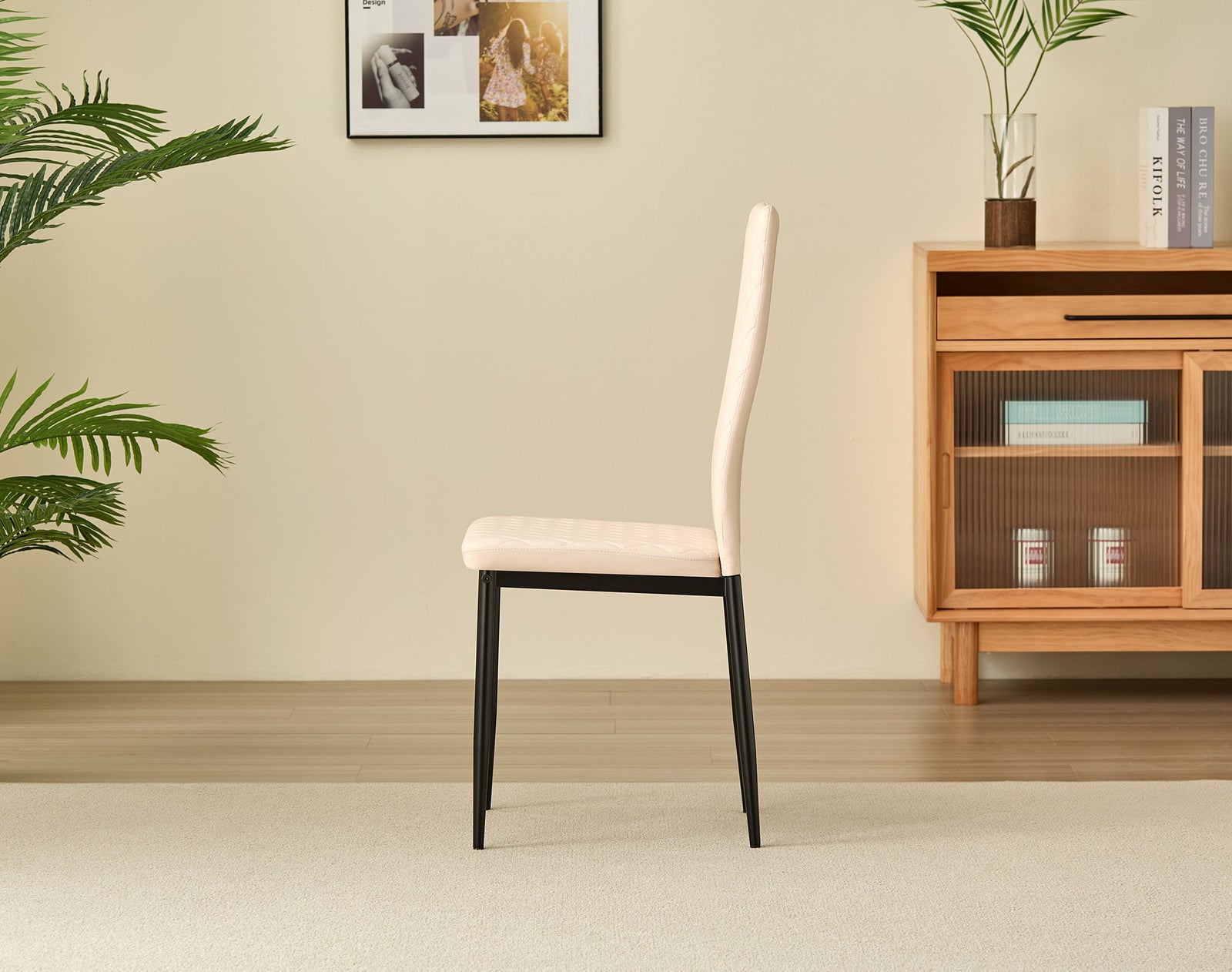 Set Of 4 Emily Leather Dining Chairs - Modern Comfort And Style | Blue