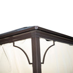 Hardtop Gazebo Canopy With Mosquito Netting And Curtains | Medium | Beige