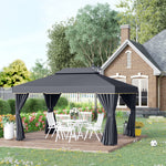 3 X 4m Aluminium Gazebo Marquee Canopy Pavilion Patio Garden | Black
