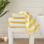 Boston Striped Towels – Vibrant, Soft & Absorbent 100% Cotton Luxury | Bath Towel | Yellow
