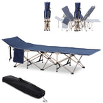 Single Person Folding Camping Cot Portable Camp Sleeping Bed | Blue