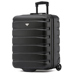 56x45x25cm Hard Cabin Suitcase - Lightweight 2-Wheel ABS Carry On Hand Luggage | Cabin | Black