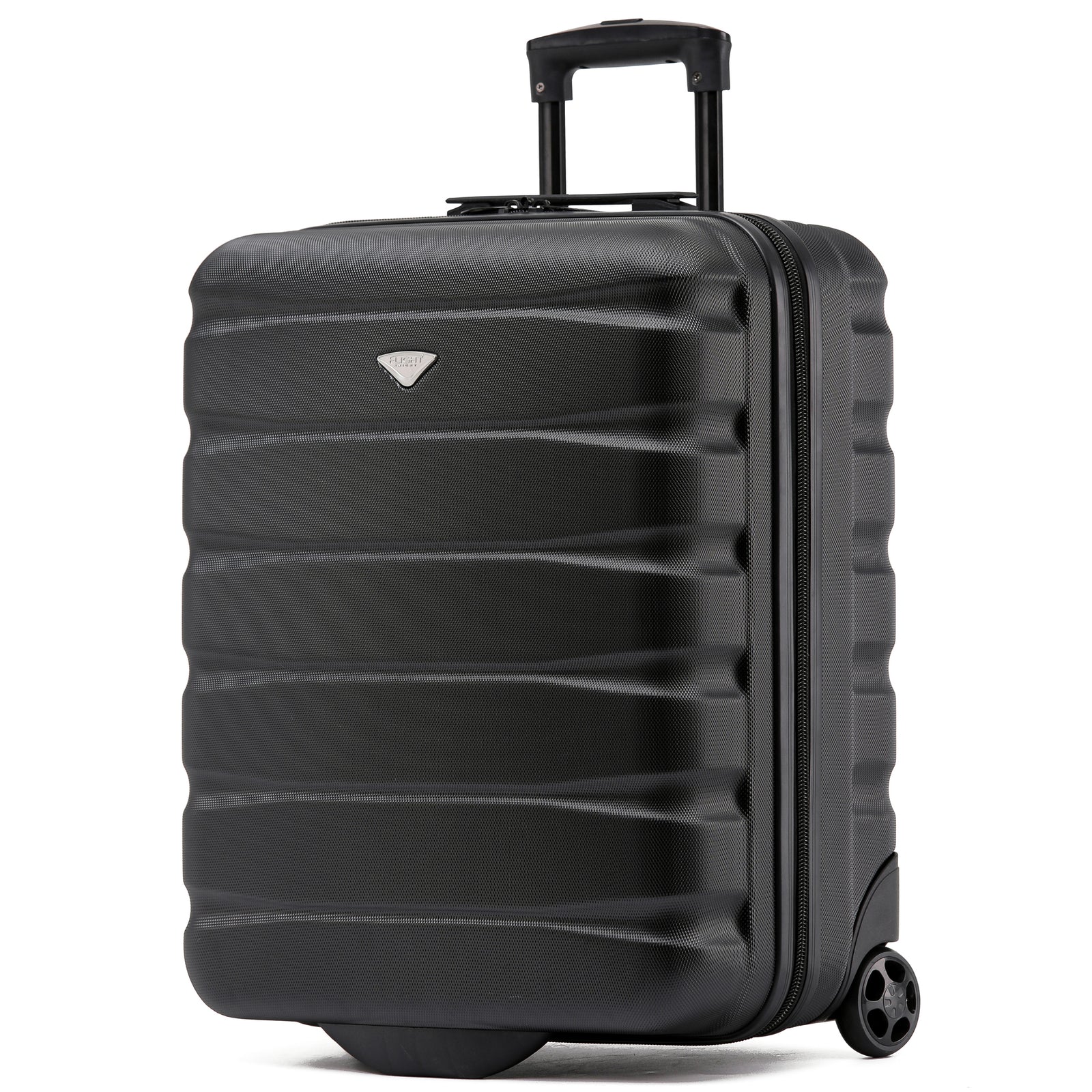 56x45x25cm Hard Cabin Suitcase - Lightweight 2-Wheel ABS Carry On Hand Luggage | Cabin | Black
