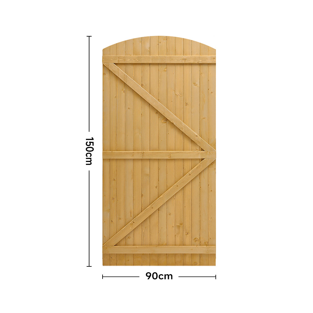 90cm W X 150/180/210cm H Semi Braced Arch Top Strong Wooden Garden Gate | 150cm