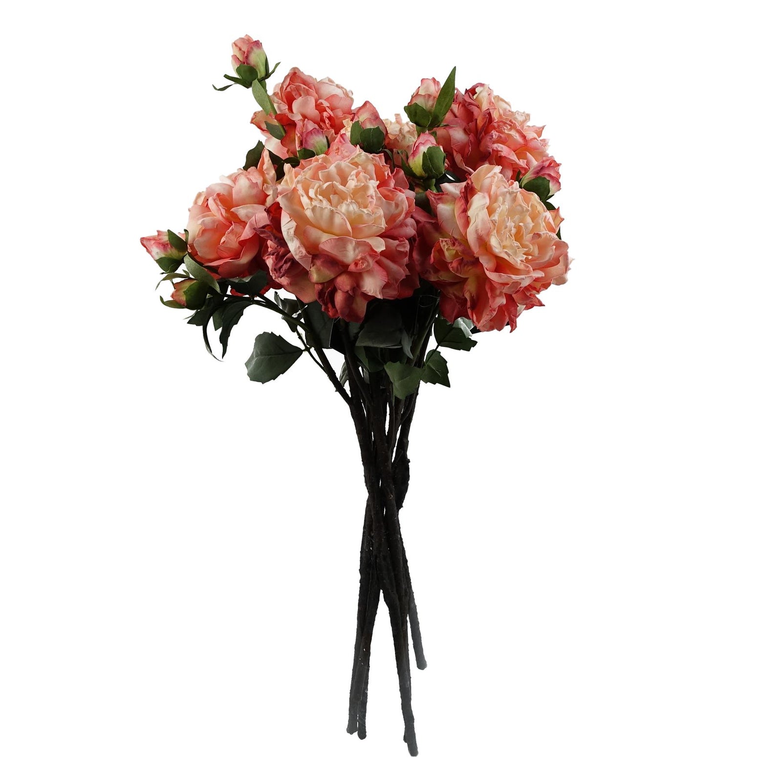 6 X 60cm Peony Artificial Flower Pink 6 Flowers 18 Buds
