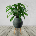 Large Composite Blue Grey Planter With Stand