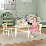 3-piece Kids Table With 2 Chairs Set For Bedroom, Nursery | Green