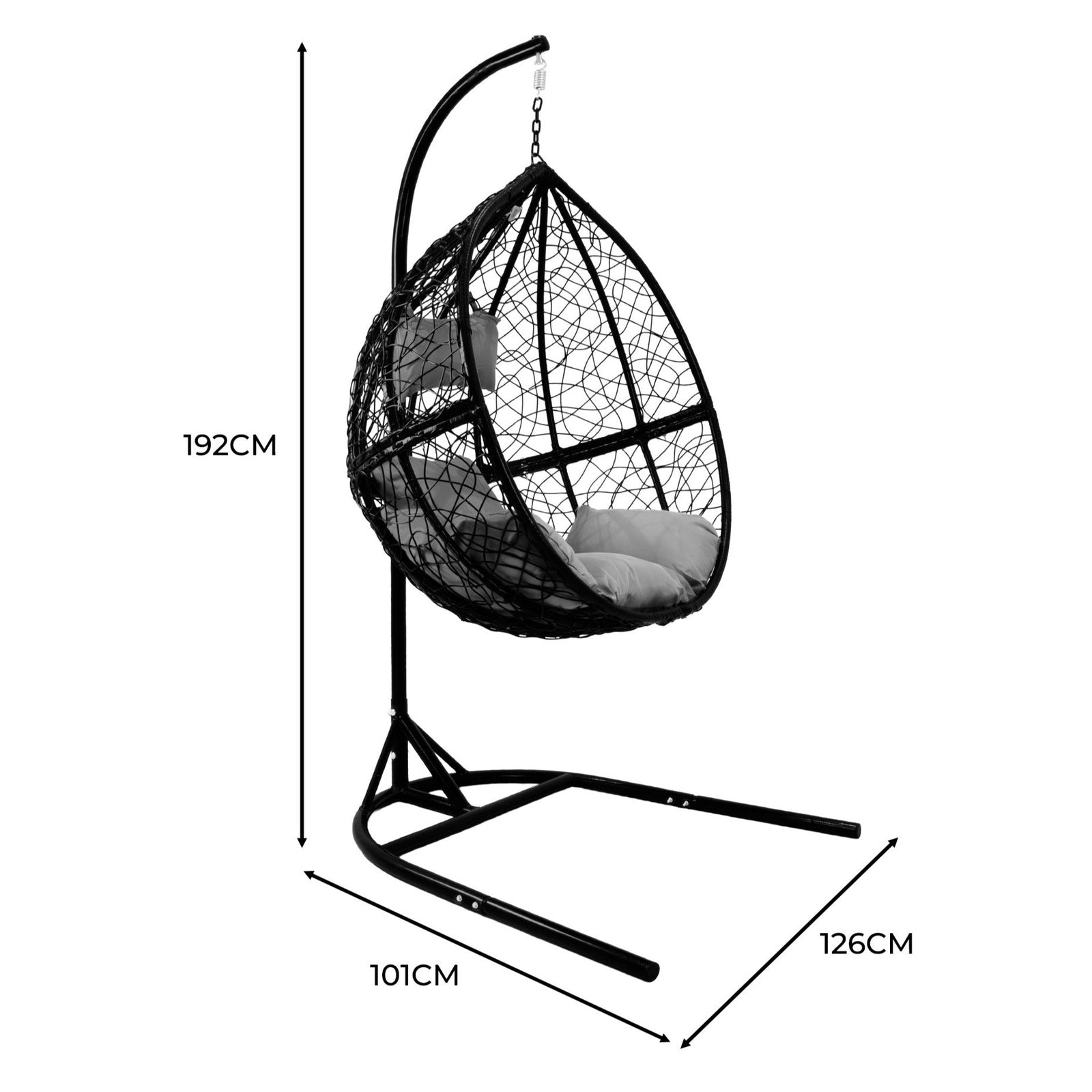 Hanging Rattan Egg Chair | Black