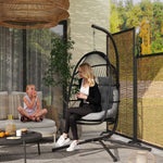 Outsunny Dark Grey Rattan Egg Chair, 150kg