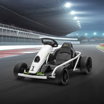 24v Electric Go Kart For Kids With Music, Horn Honking, Slow Start | White