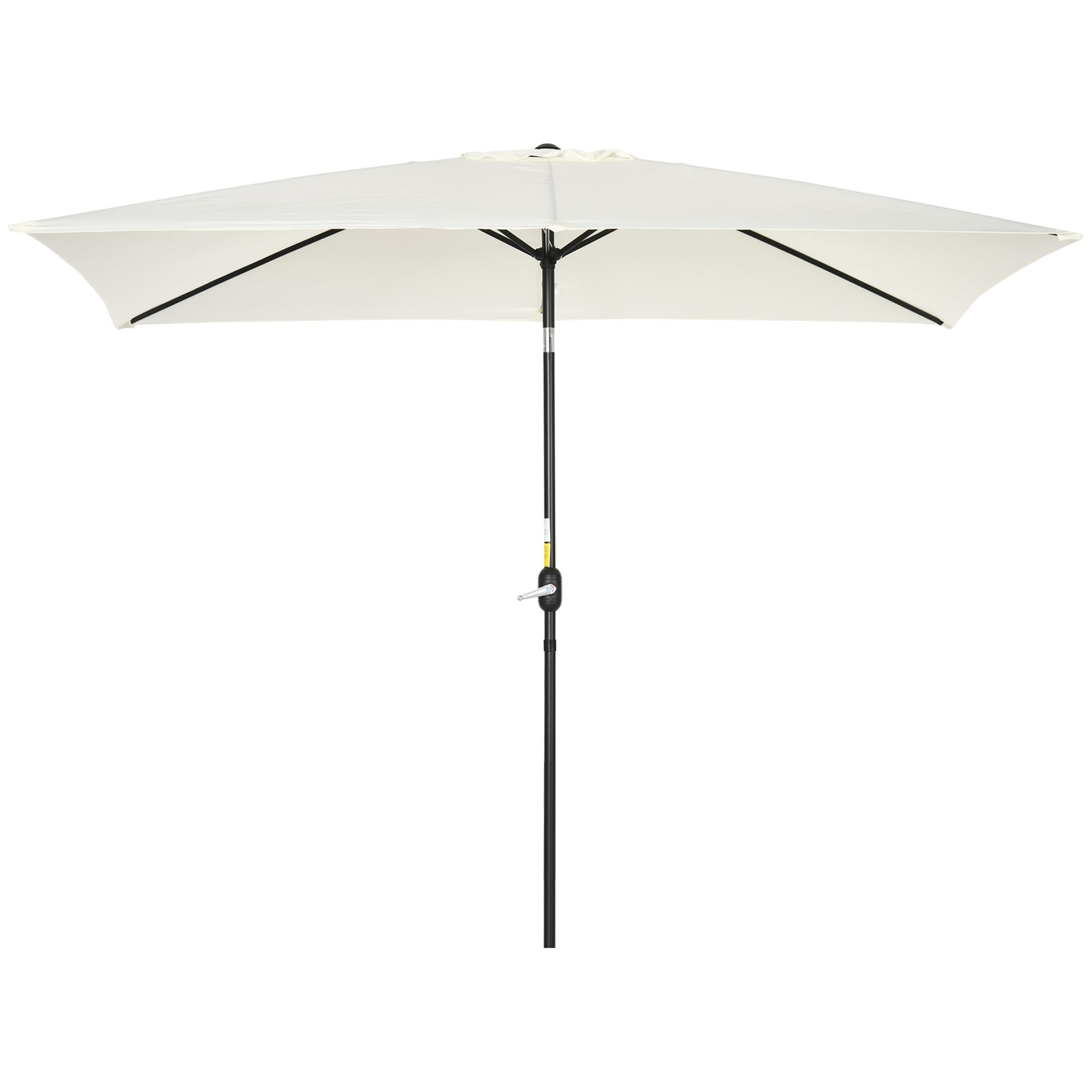 3x2m Patio Umbrella Canopy Tilt Crank | Cream