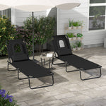 Set Of 2 Sun Lounger Recliner Chairs | Set of 2 | Black