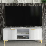 Tide Crest Tv Unit 120cm - Fluted Design | White