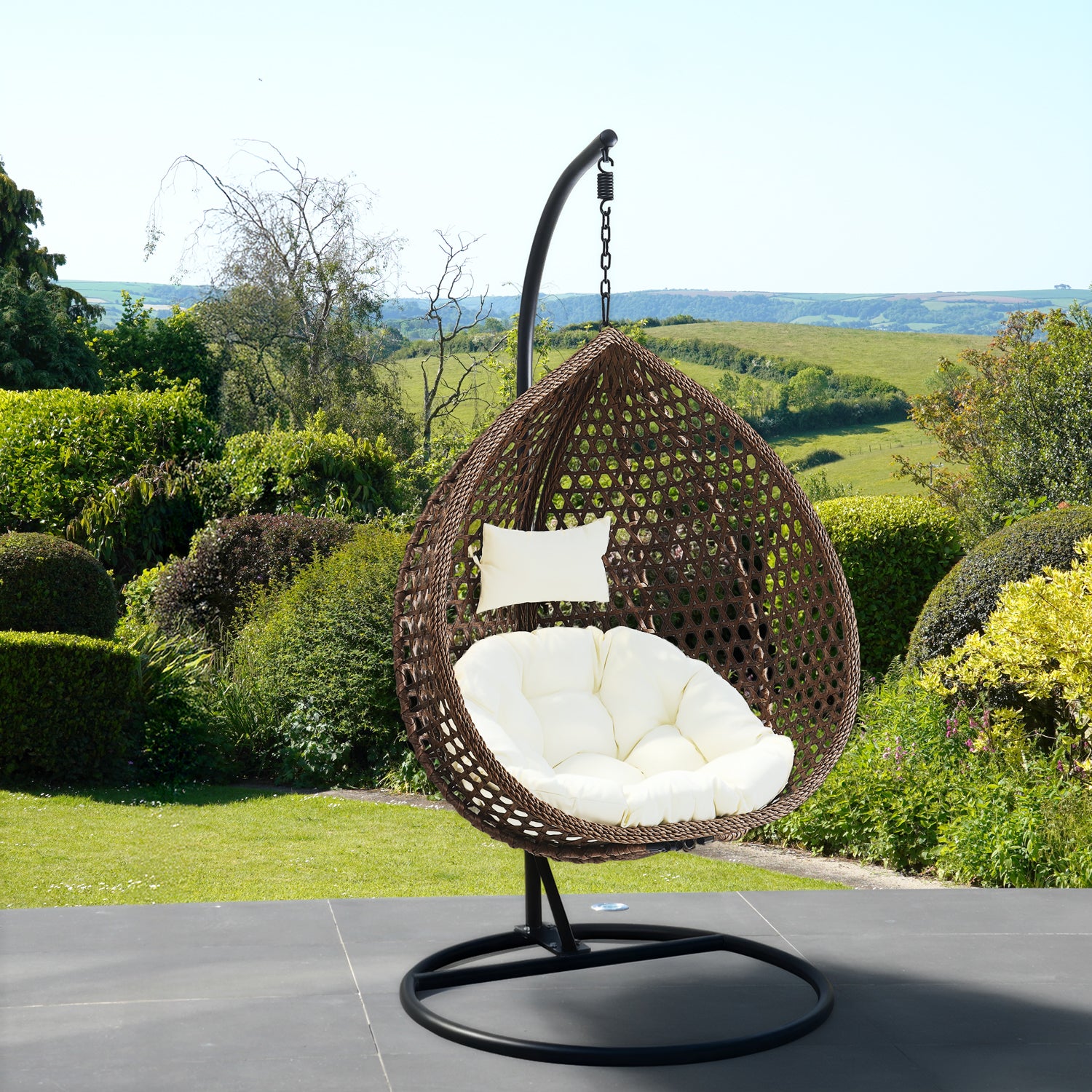 Sunbury Hanging Swing Single Egg Pod Chair | Cream