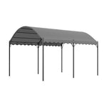 3x3m / 3x4m Arched Outdoor Pergola, Black Metal Frame With Curved Iron Design, Pu-coated Polyester Roof, 2.6m High | Large | Dark Gray