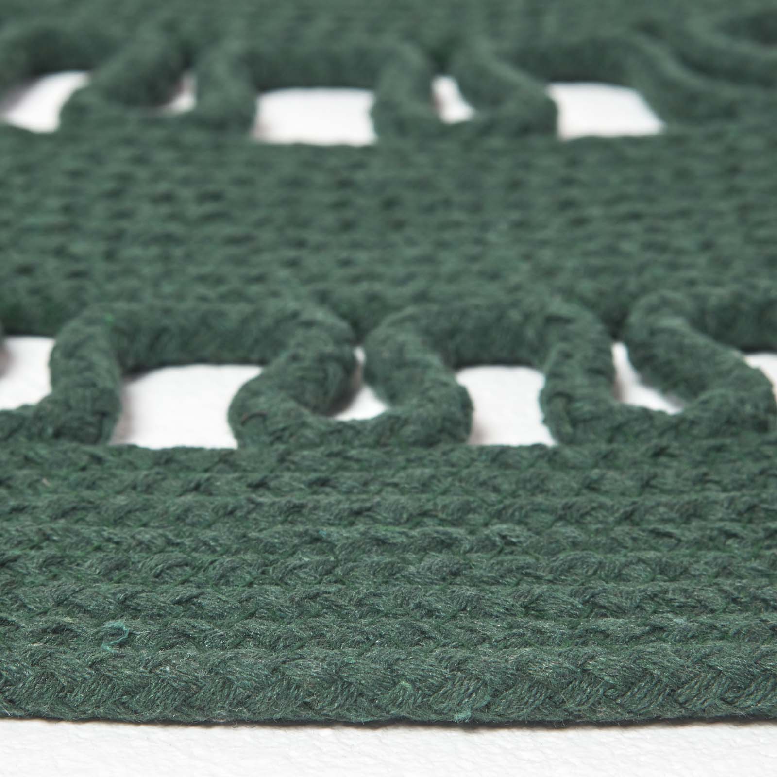 Crochet Braided Round Rug | 70cm x 70cm | Green