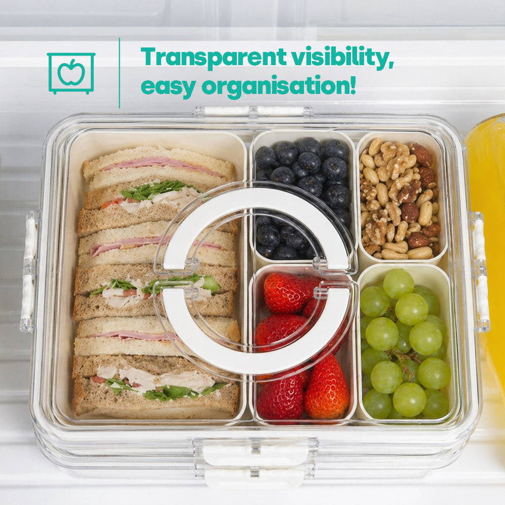 Livivo 5 Compartment Snack Organiser Box Bpa Free Container