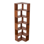 5-tier/6-tier Wooden L-shaped Corner Storage Shelf | Large | Walnut
