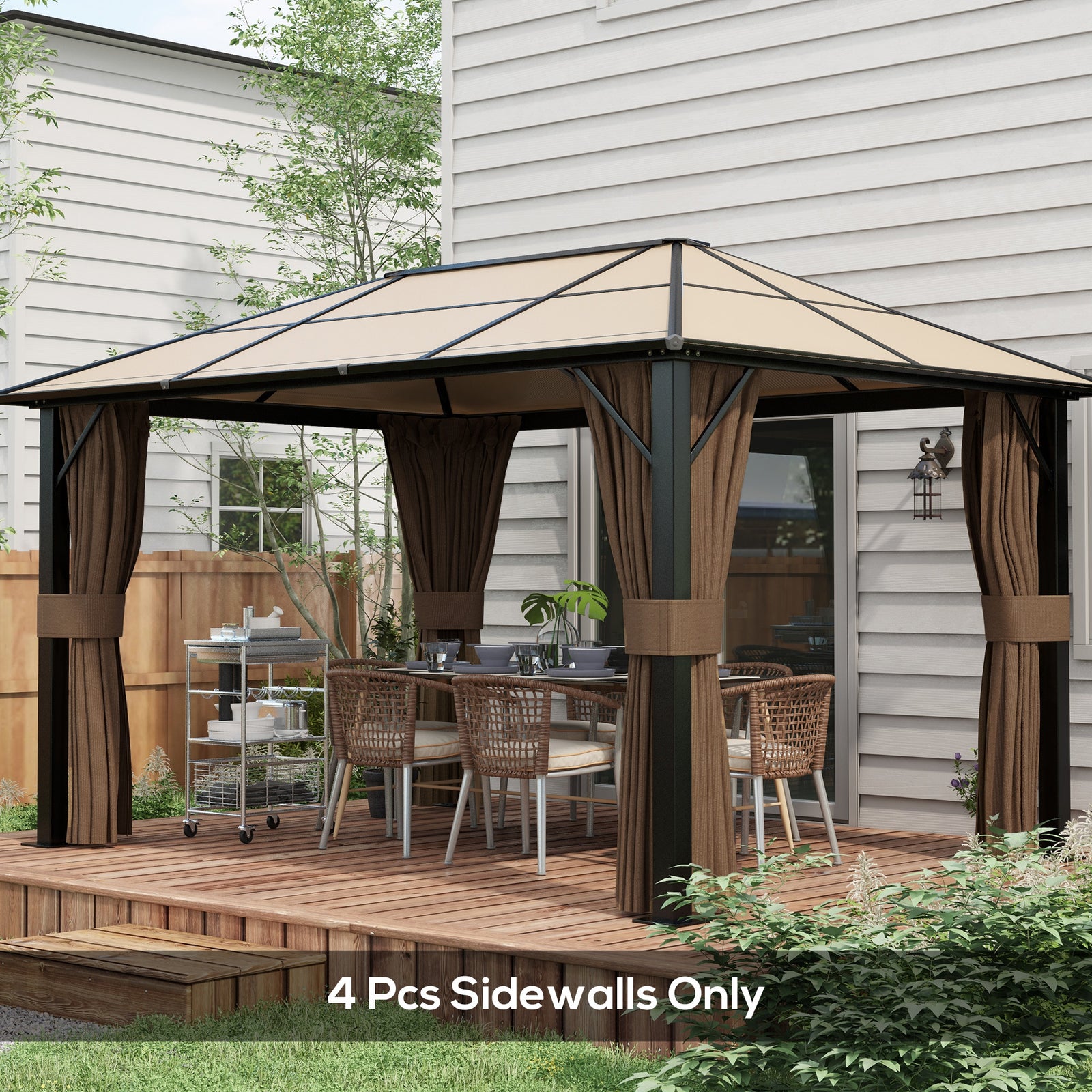 3 X 4(m) Universal Gazebo Replacement Sidewall Set, 4 Panels