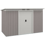 9 X 4ft Outdoor Metal Frame Garden Storage Shed W/ 2 Door | Light Slate Gray
