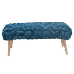 Cushla Bubbly Velvet Large Footstool | Teal