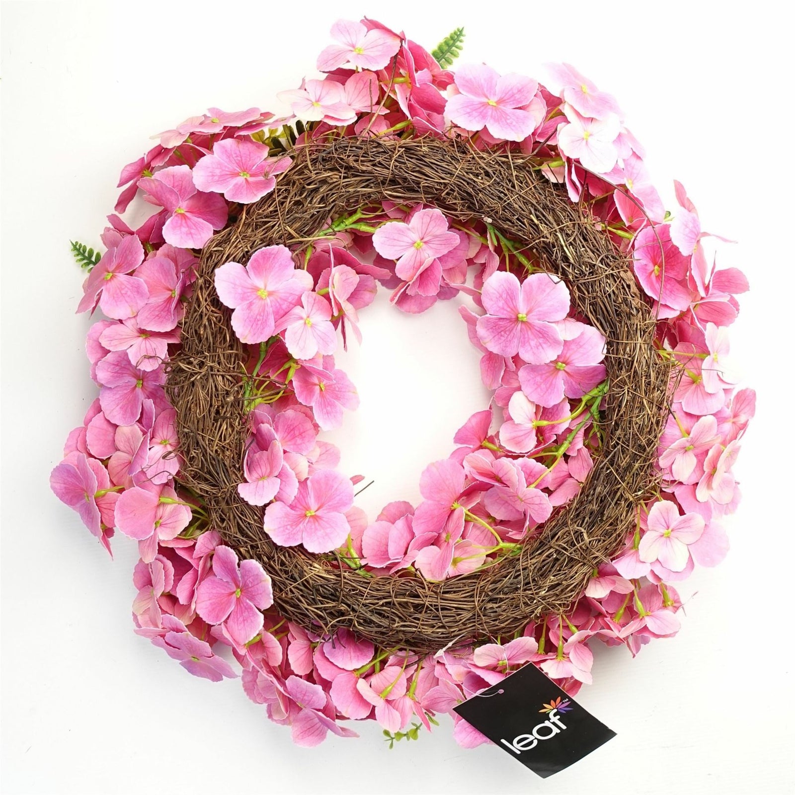 40cm Artificial Pink Floral Blossom Wreath Natural Look