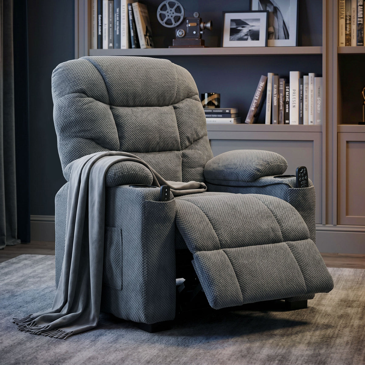HOMCOM Electric Massage Recliner Chair With Heat, Reclining Chair, Dark Grey