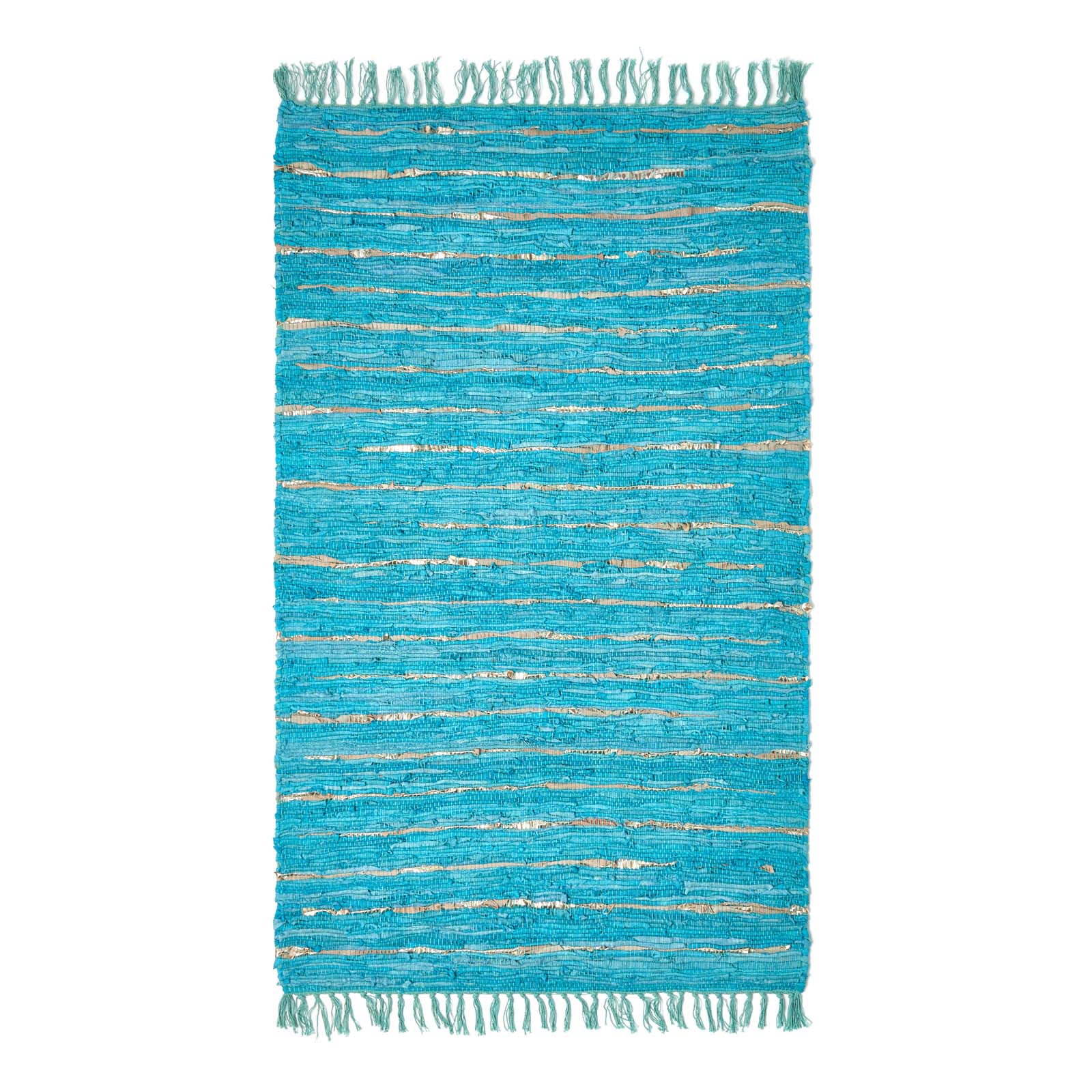 Leather Glitter Rug | 120cm x 180cm | Turquoise
