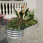 Galvanized Metal Raised Garden Bed – Elevated Planter Box With Safety Edging, Silver, 120cm/160cm W X 80cm D X 30cm H | Large | Silver