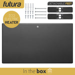 Electric Panel Heater Eco Radiator Grey Wall Mounted & Freestanding Thermostat Control & Setback Timer Lot 20 | 1500w | Grey