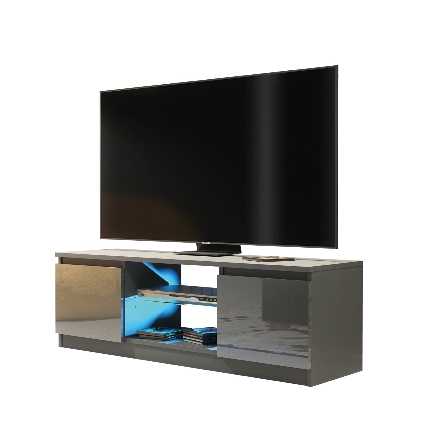 Aura Tv Unit 120cm With Led Lights | Dark Grey