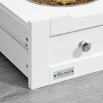 Pet Feeder Station, Dog Cat Food Storage Feeding Station, Food Cabinet | White