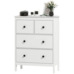 HOMCOM Modern Chest Of Drawers, 4 Drawer Dresser For Bedroom, White