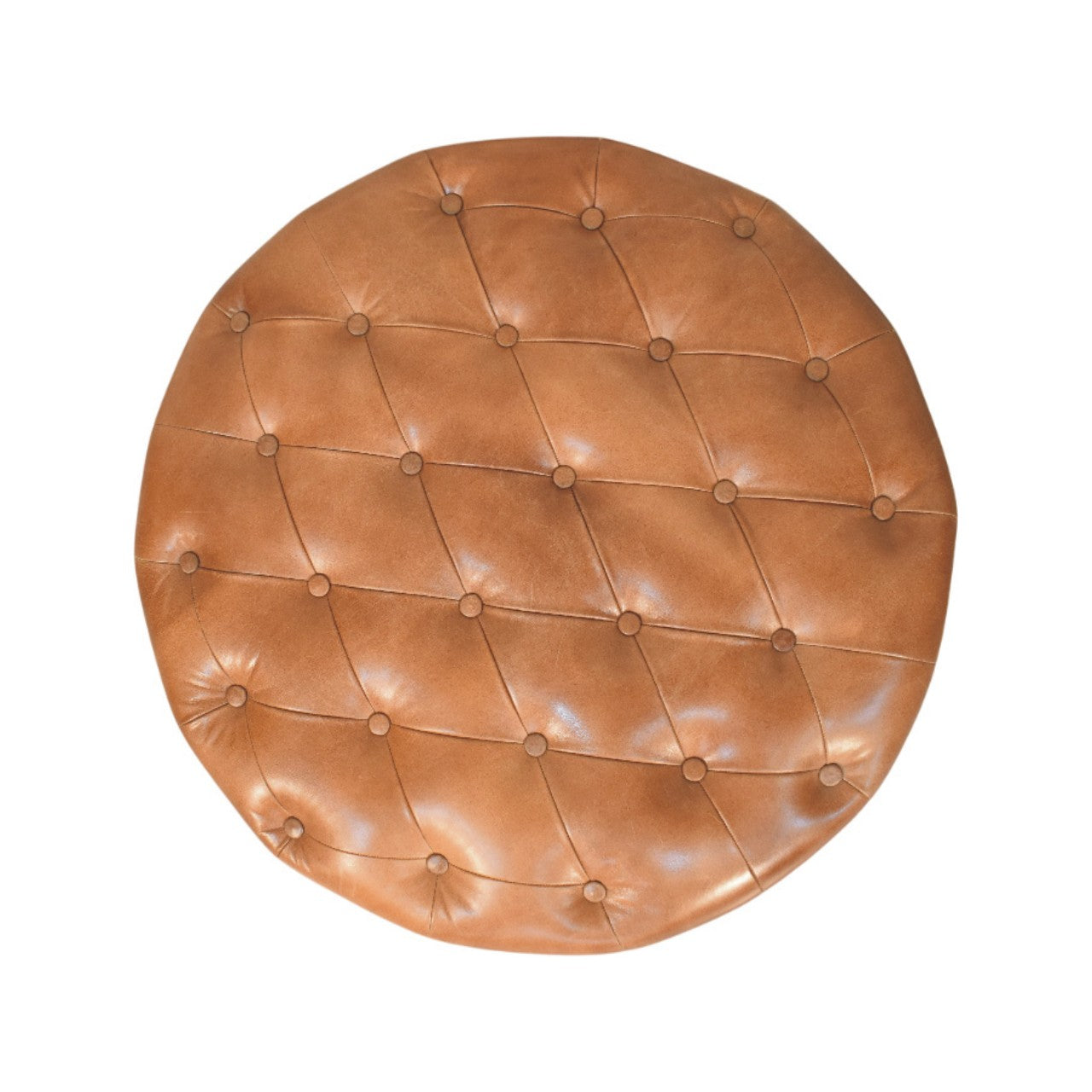 Sfera Coffee Table – Solid Mango Wood & Tufted Leather Statement Piece