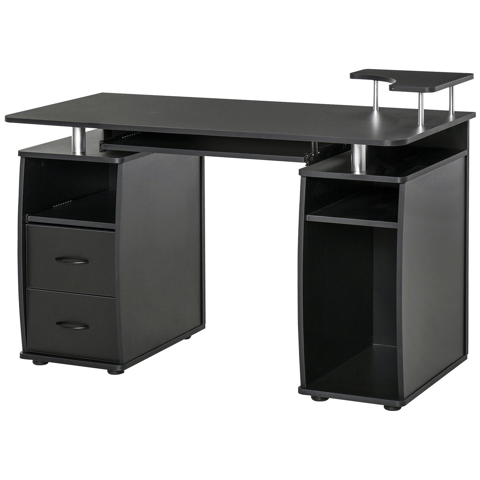 Office Desk With Keyboard Tray, Drawer | Black