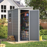5x4ft Durable Outdoor Plastic Storage Shed With Floor – Weatherproof Garden & Patio Organizer For Tools & Equipment