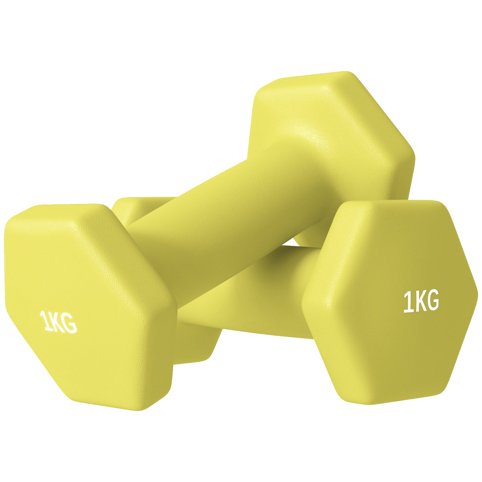 Set Of 2 Hexagonal Dumbbells Weights Pair | XS | Yellow