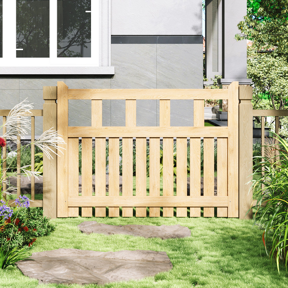 120cm W X90cm H Outdoor Wooden Garden Gate Fence Door | 120cm x 90cm | Natural
