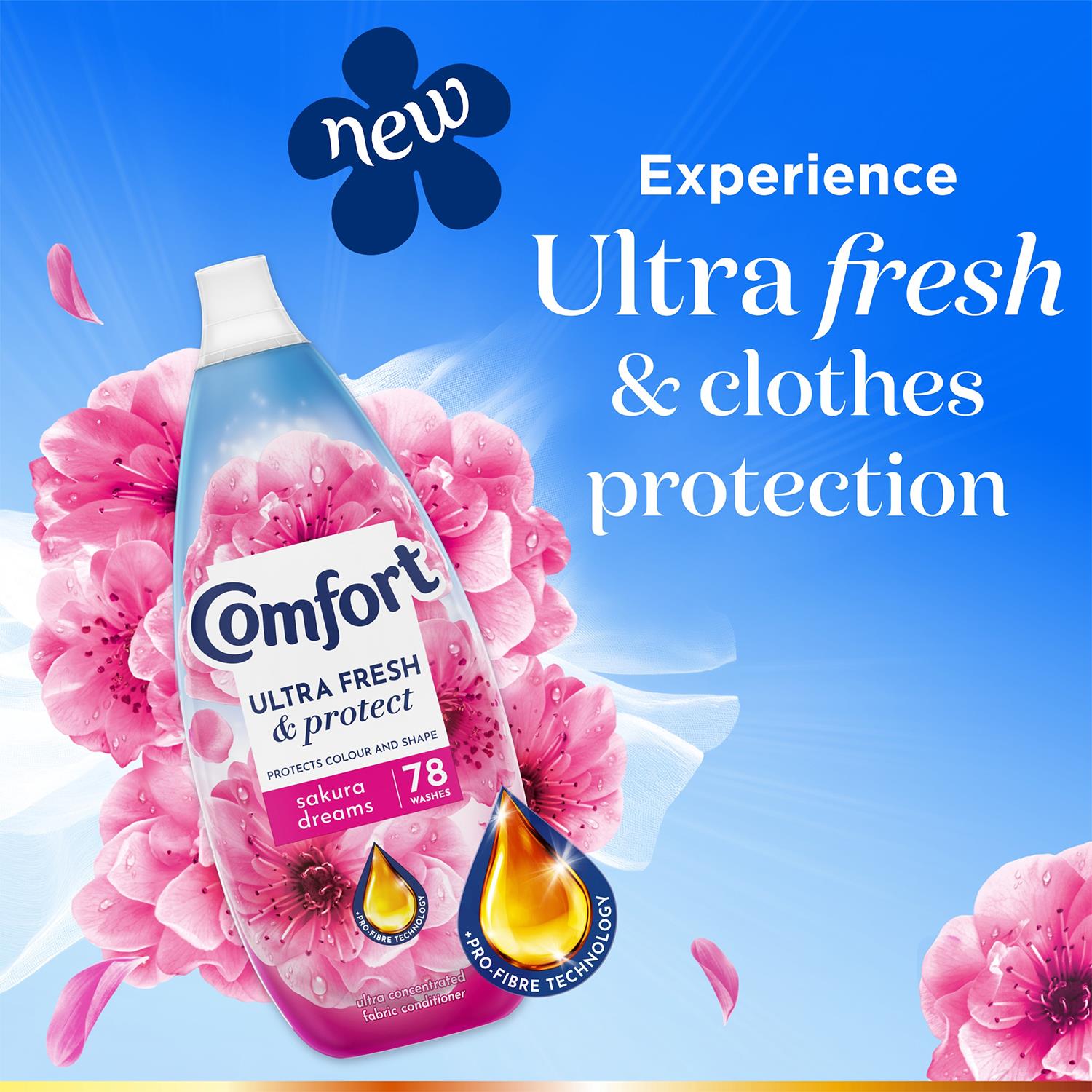 Ultra Fresh & Protect Fabric Conditioner Sakura Dreams, 468washes, 1.17l