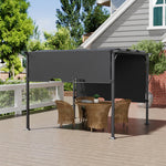 3x 3m/3x 4m Retractable Pergola With Pa-coated Polyester Canopy Outdoor Sun Shade Shelter With Steel Frame For Patio | 3m x 3m | Dark Grey
