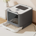 Fully Enclosed Drawer-style Cat Litter Box With Uv Sterilization Lamp