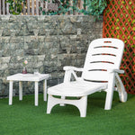 Patio Folding Lounge Chair Recliner W/ Wheels & Backrest