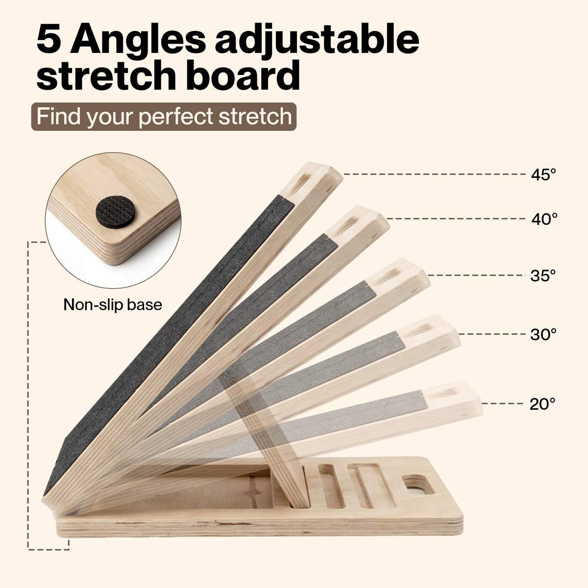 Centra Adjustable Slant Board Calf Stretcher Stretch Board 5 Angles Incline